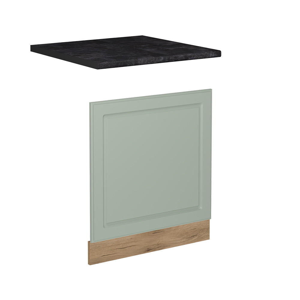 PREDNÝ PANEL R-Line, Mint vidiecky dom/Dub Goldkraft, 60 cm antrasiitti työtaso - zelená/dub medový, kompozitné drevo (60/67.4/60cm) - Vicco