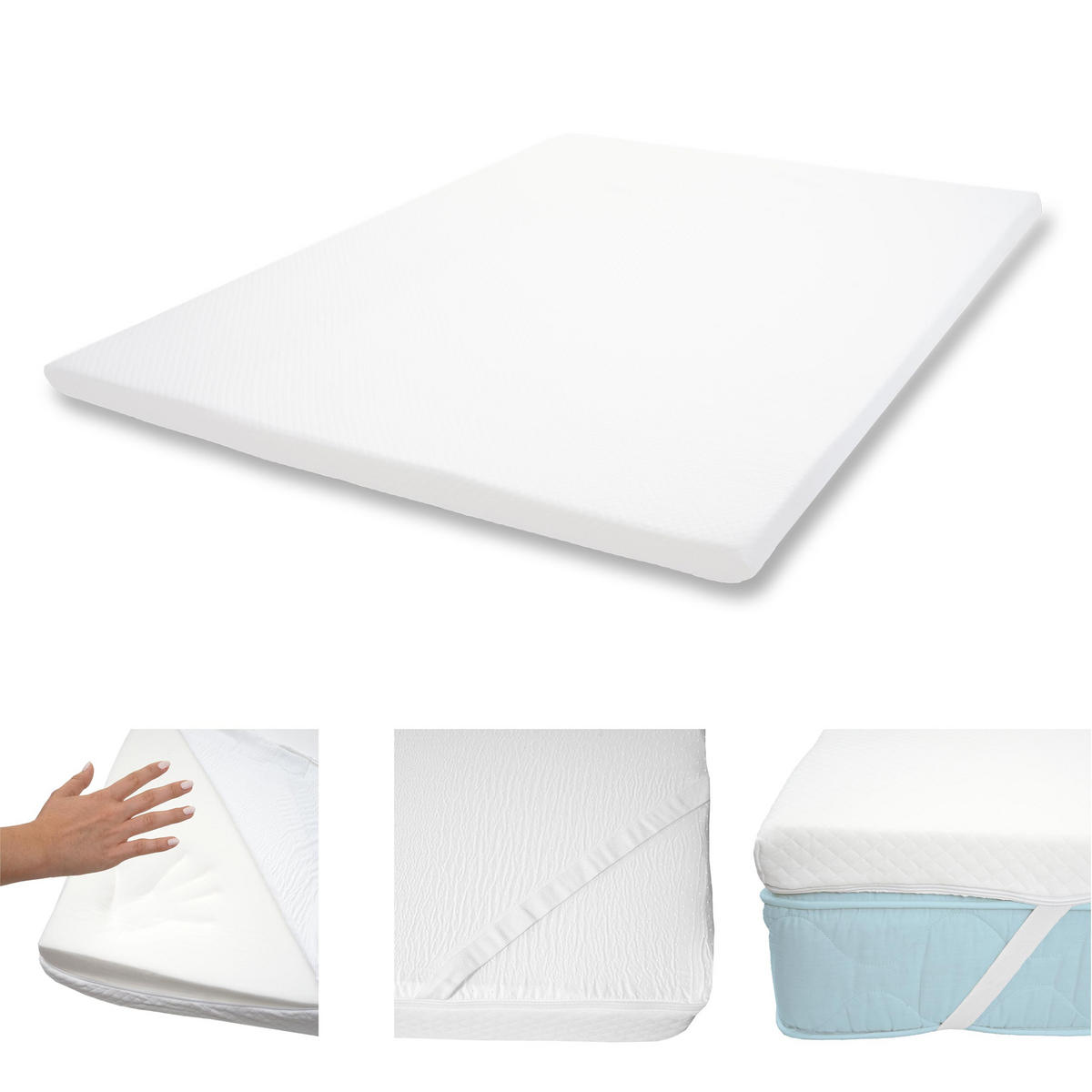 MEMORYFOAM-MATRATZENTOPPER 6CM Weiß - Weiß, Textil (200/180/6cm) - MCW