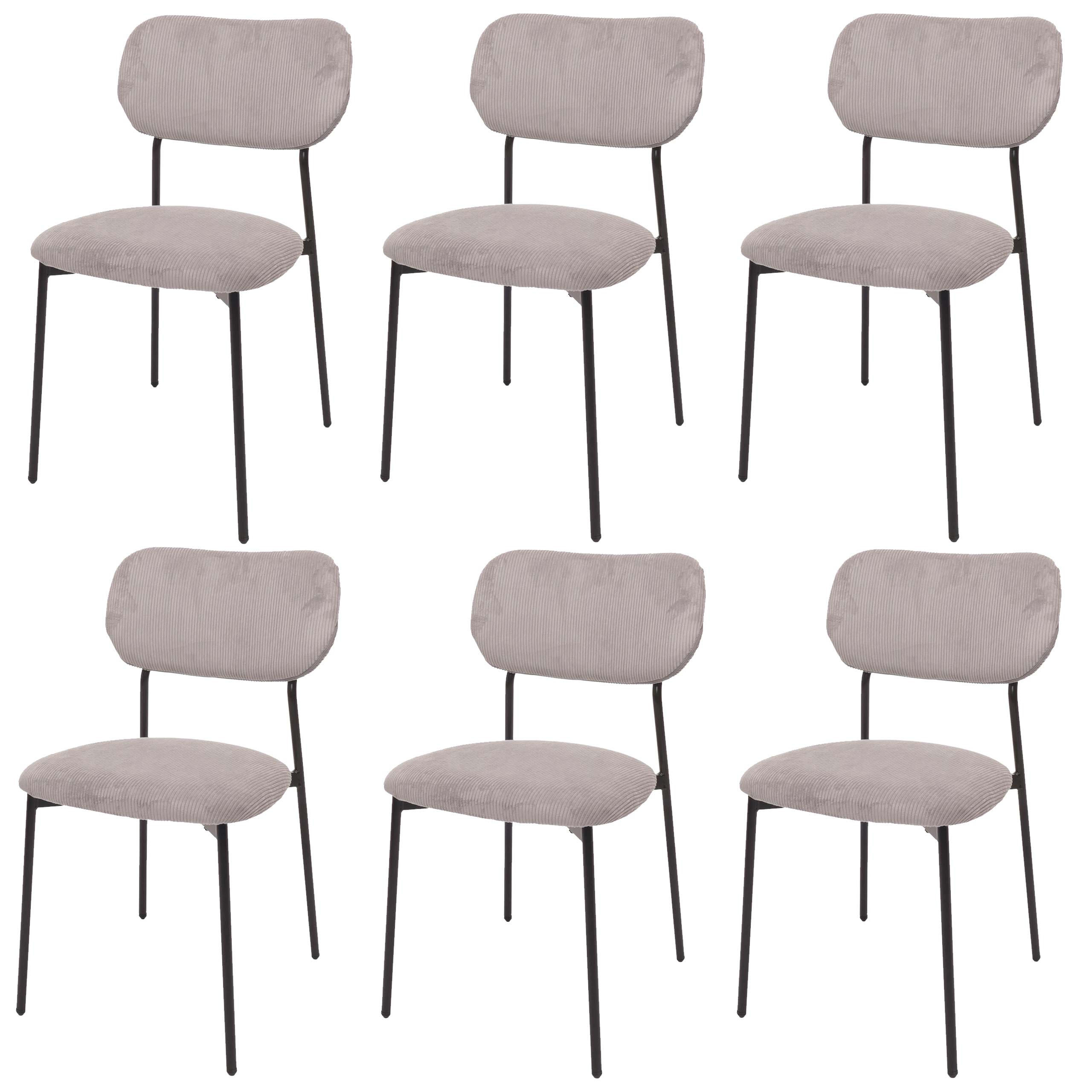 ESSZIMMERSTUHL Hellgrau 6er-Set - Hellgrau, Textil (44/83/52cm) - MCW