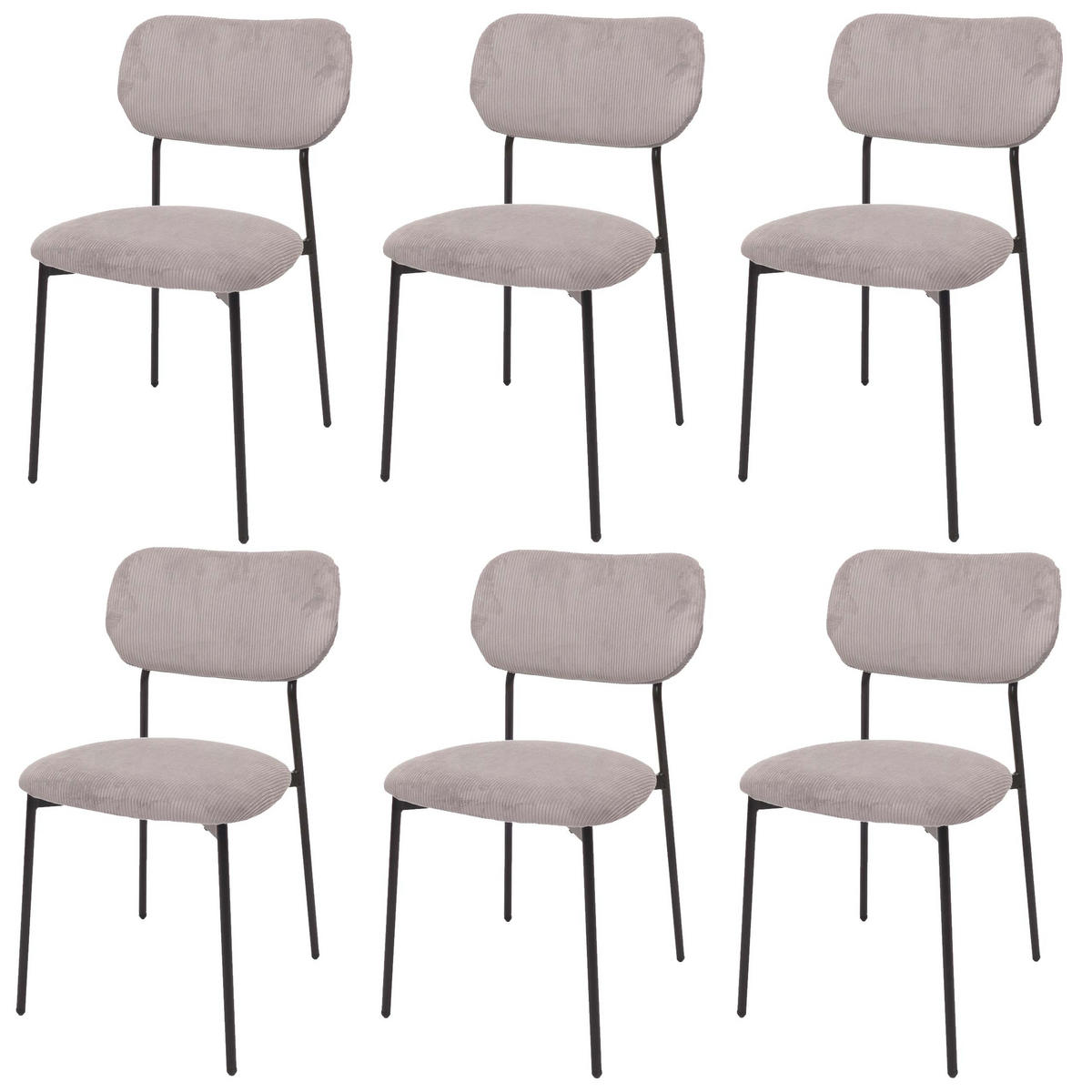 ESSZIMMERSTUHL Hellgrau 6er-Set - Hellgrau, Textil (44/83/52cm) - MCW