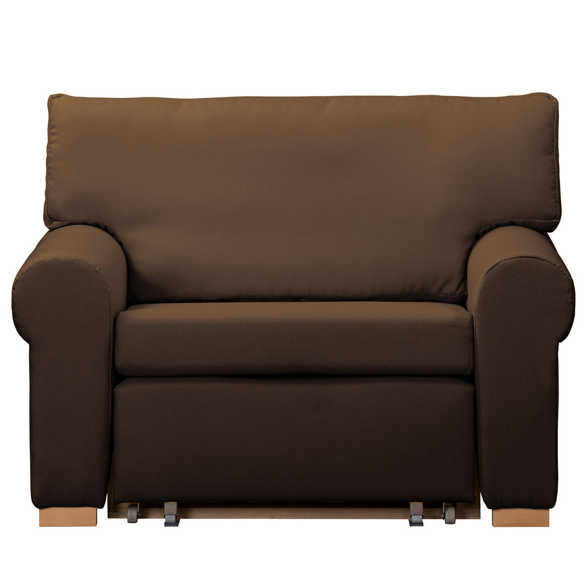 SCHLAFSOFA mit Husse - Dunkelbraun/Buchefarben, Buchenholz/Textil (125/90/90cm) - home24