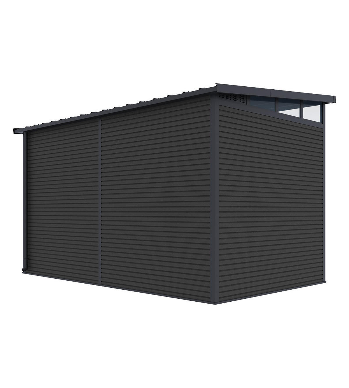 WEIDE Aluminium & WPC Gartenhaus 338/218/226 cm Anthrazit - Anthrazit, Metall (338/226/218cm) - WEIDE