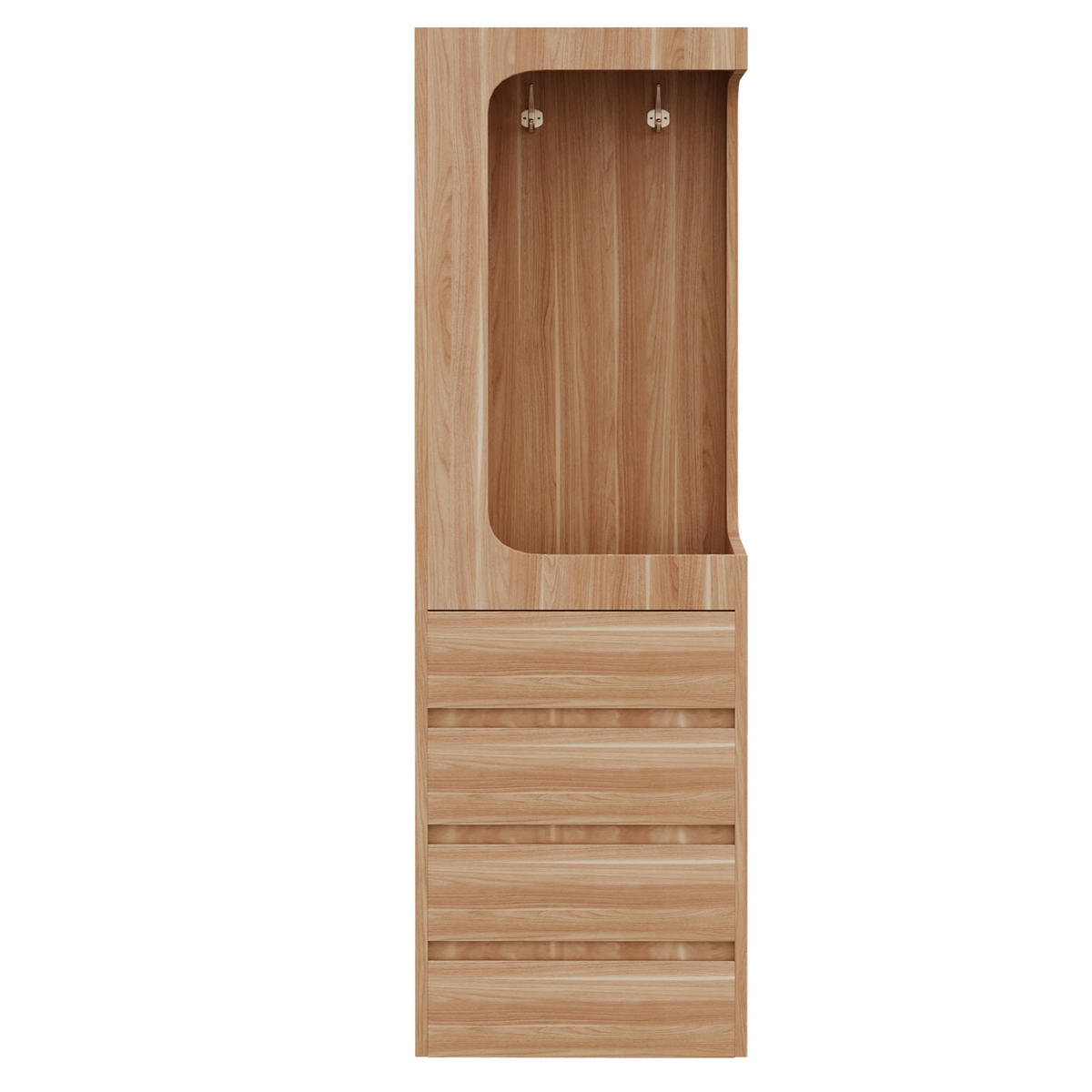 KLEIDERSCHRANK 70/40/170 cm in Weiß/Holz mit 4 Schubladen und offenem Hängebereich - Naturfarben, Holz (70/170/40cm) - BEAOK