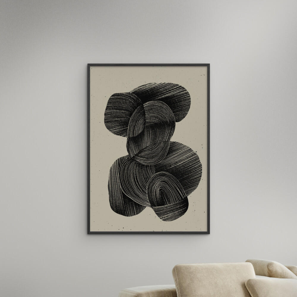 POSTER mit Rahmen Treechild - Straw No.2 - Schwarz, Holz/Papier (50/70cm) - Poster&Frame