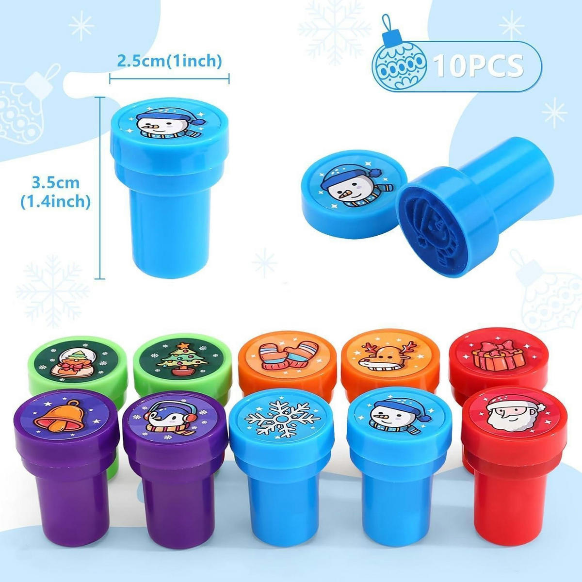 STEMPELSET Kinder Weihnachten 10 Stück - Multicolor, Kunststoff (1/1/1cm)