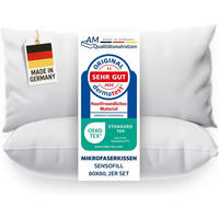 AM Qualitätsmatratzen Premium Mikrofaser Kopfkissen 2er Set mit Sensofill Füllung Made in Germany 80x80cm - Weiß, Textil (80/80cm) - AM Qualitätsmatratzen