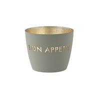 TEELICHTHALTER Madras Bon Appetit M, Eisen, Cool Gray, Gold, 8.5 cm - Grau, Metall (9cm) - Gift Company