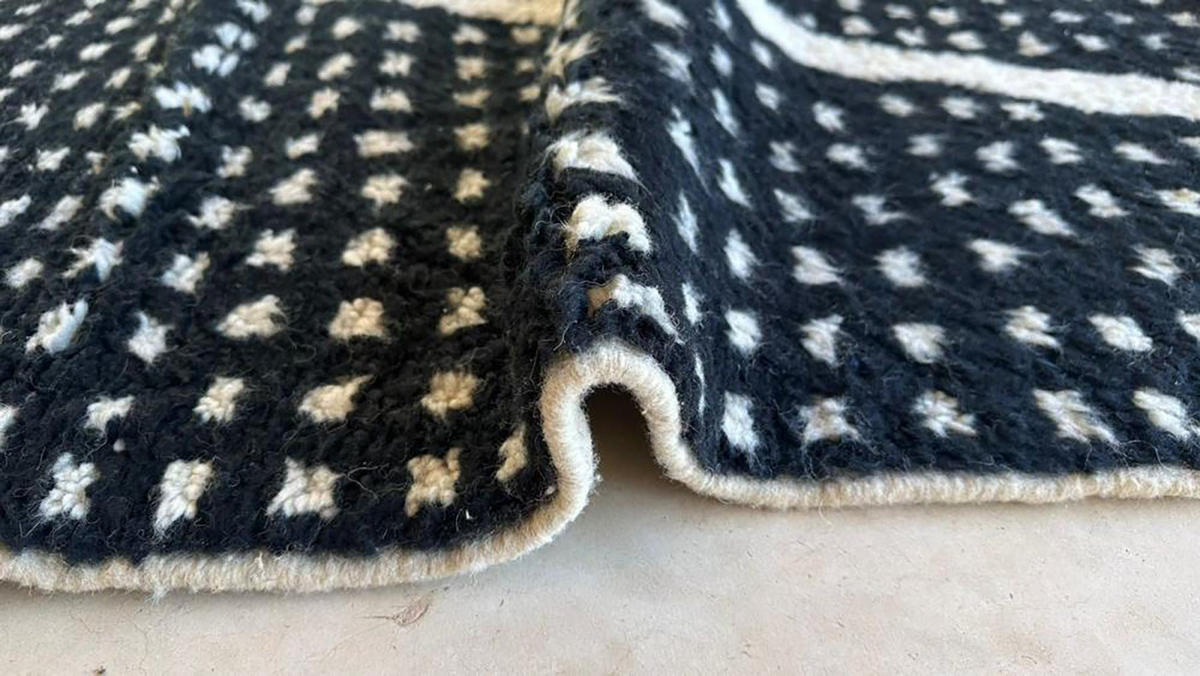 BERBERTEPPICH aus Marokko schwarz weiß schwarz - Schwarz, Naturmaterialien (191/270cm) - AFK Living