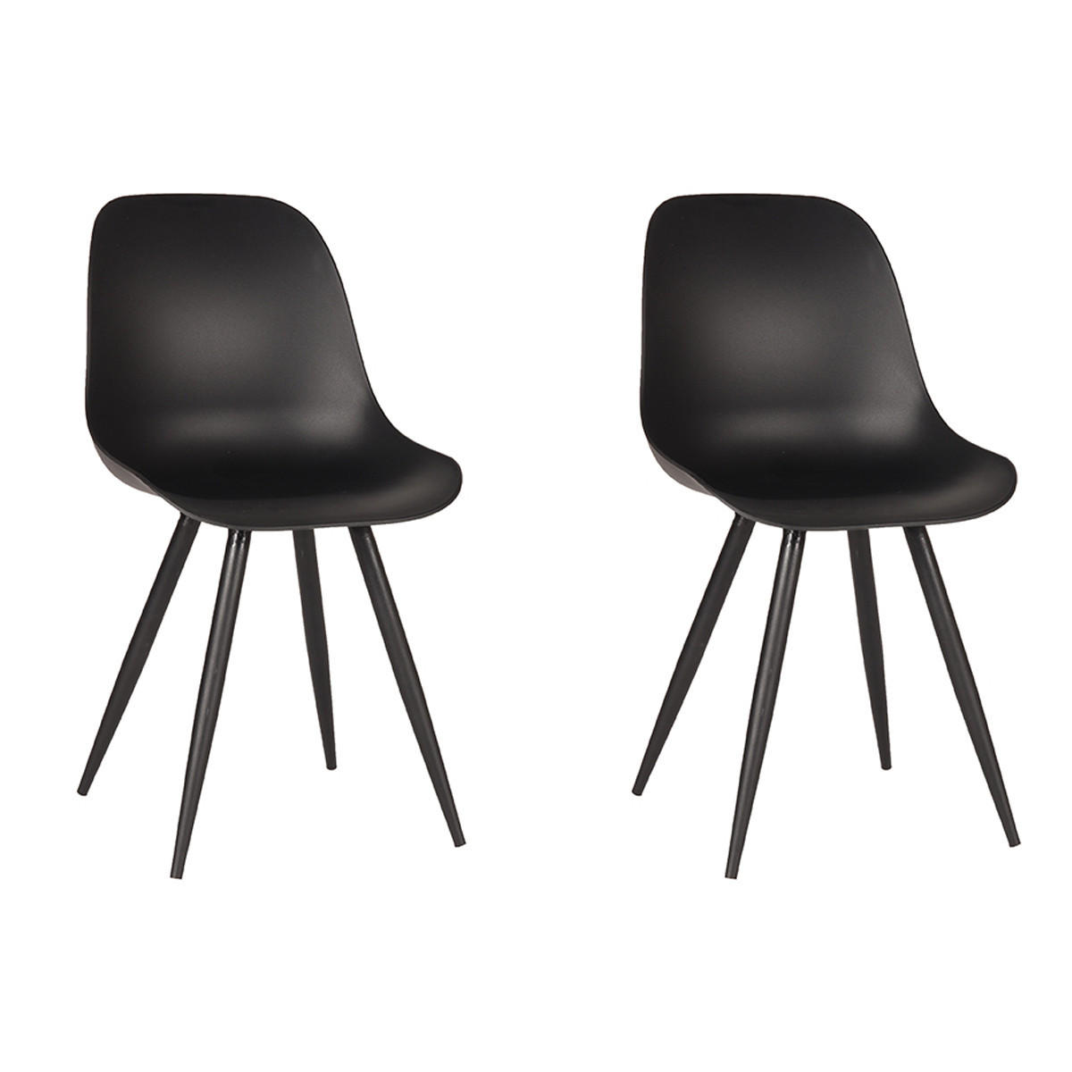 ESSZIMMERSTUHL Monza Schwarz 54/46/88 cm 2er-Set - Schwarz, Kunststoff (46/88/54cm) - LABEL51
