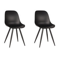 ESSZIMMERSTUHL Monza Schwarz 54/46/88 cm 2er-Set - Schwarz, Kunststoff (46/88/54cm) - LABEL51