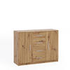 KOMMODE Tamiza 120 cm 4-Schubladen und 2-Türen - Eichefarben/Silberfarben, Holzwerkstoff/Kunststoff (120/90/40cm) - Ravio