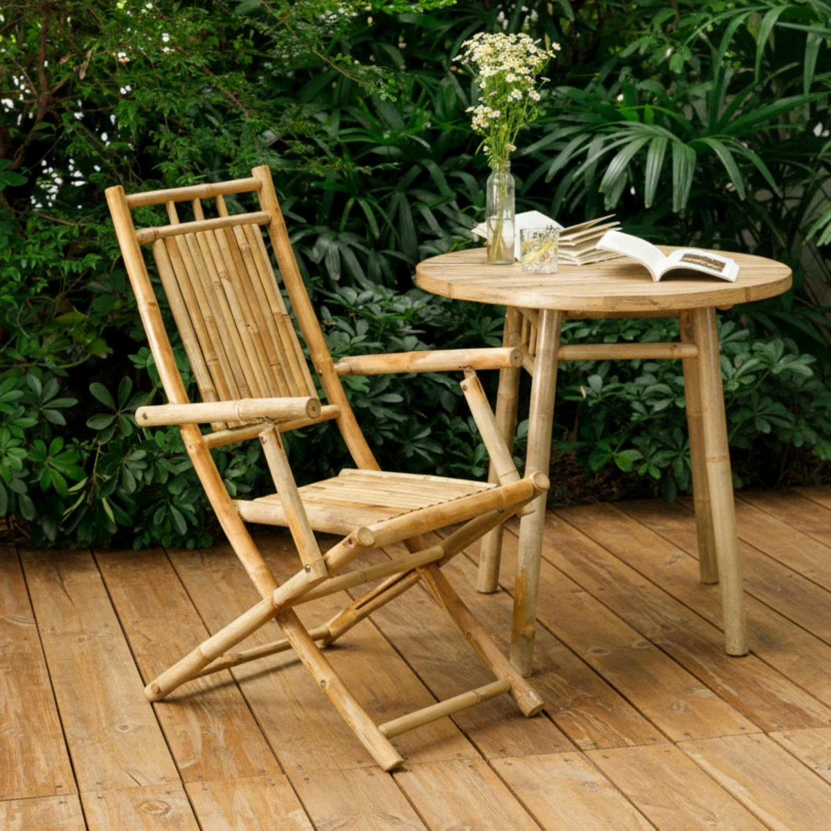 GARTENSTUHL 2er-Set Holz Braun - Braun, Holz (53.5/98/65.5cm) - Nordlys