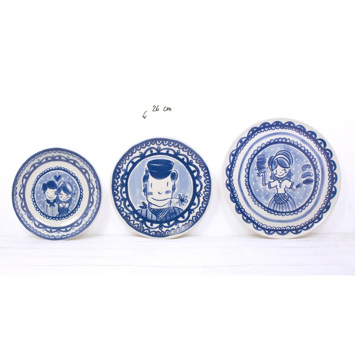 SPEISETELLER Junge in Blau - 26cm - Multicolor, Keramik (26.2/26.3/3cm) - Blond Amsterdam