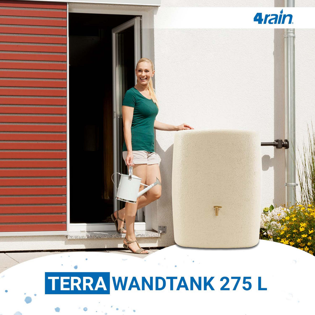 WANDTANK 275 L, sandbeige - Beige, Kunststoff (40/105/80cm) - 4rain