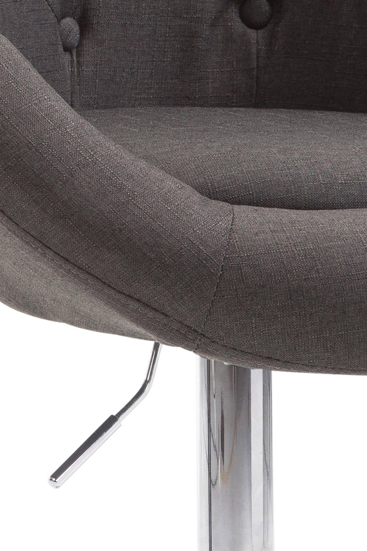BARHOCKER Landern Stoff chrom dunkelgrau - Chromfarben/Dunkelgrau, Textil/Metall (65/128/57cm) - TPFLiving