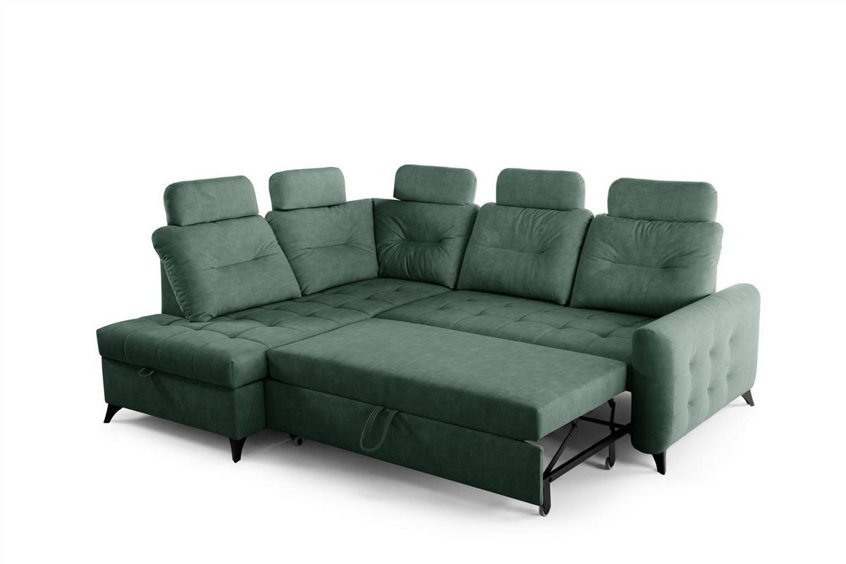 ECKSOFA Wendie - Grün, Holzwerkstoff/Textil (200/250cm) - Fun Möbel