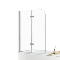 DUSCHWAND für Badewannen Faltbar Leicht zu Reinigen 140/120 cm - Transparent, Glas (120/140cm) - EMKE