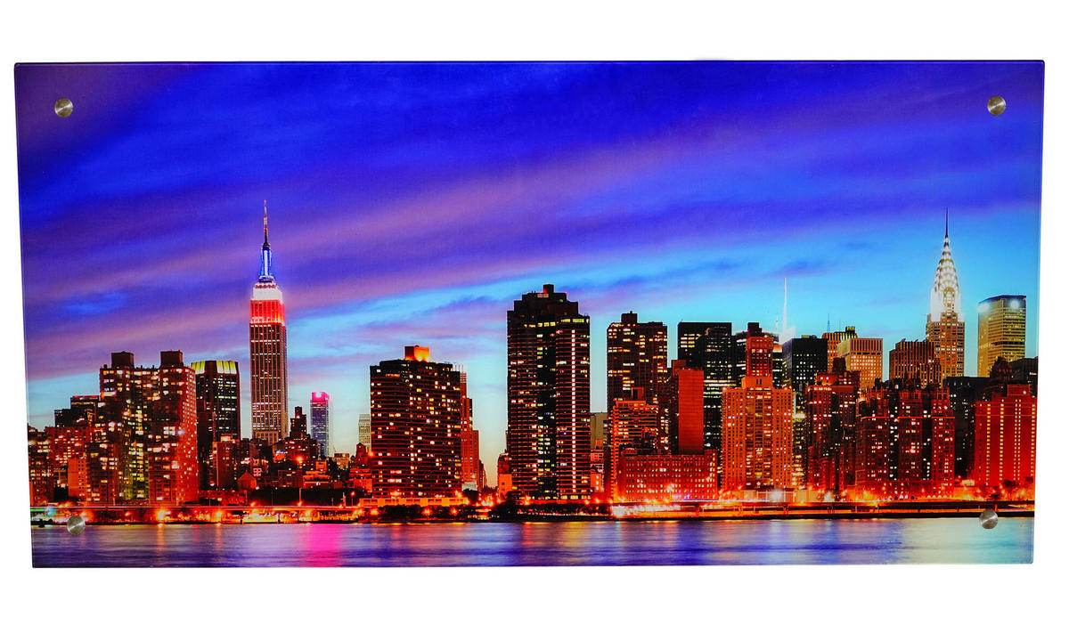 GLASBILD NEW YORK Multicolor - Multicolor, Glas (100/50cm) - MCW