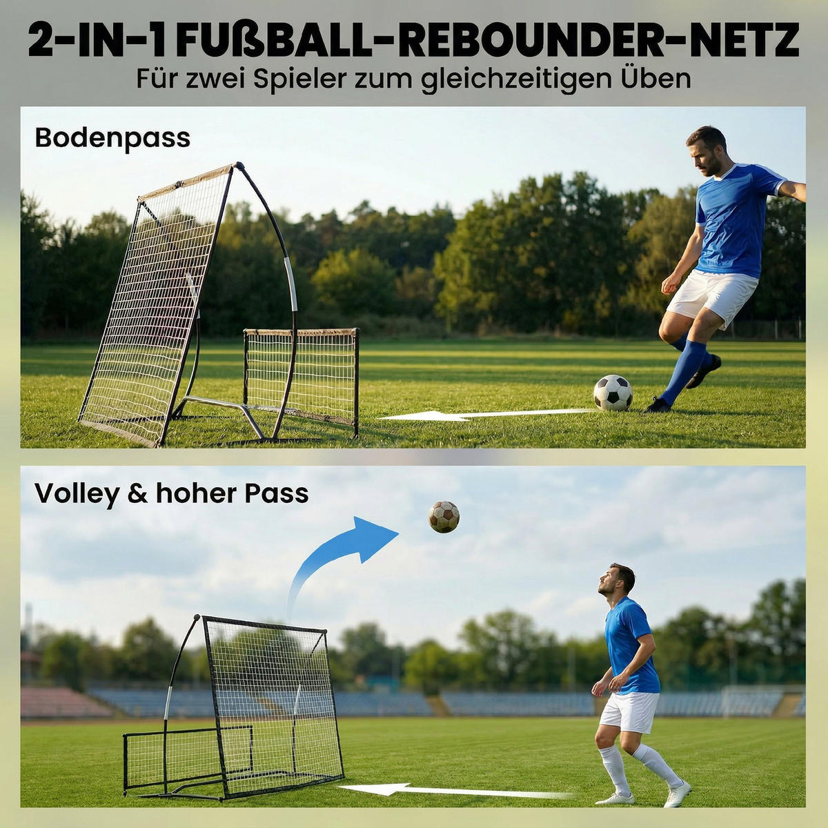 REBOUNDER Metall Fiberglas Schwarz - Schwarz, Metall (94/200cm) - SPORTNOW