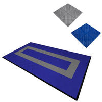 GARAGENBODENFLIESEN Belüftete mit Kanten – 90 Blau und 30 Grau - Blau, Kunststoff (40/1.8/40cm)