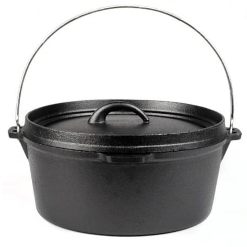 DUTCH Oven Simba 2er Set 5L Gusseisen Schwarz 10x24,5x24,5cm - Schwarz, Metall (24.5/10/24.5cm) - DELUKE