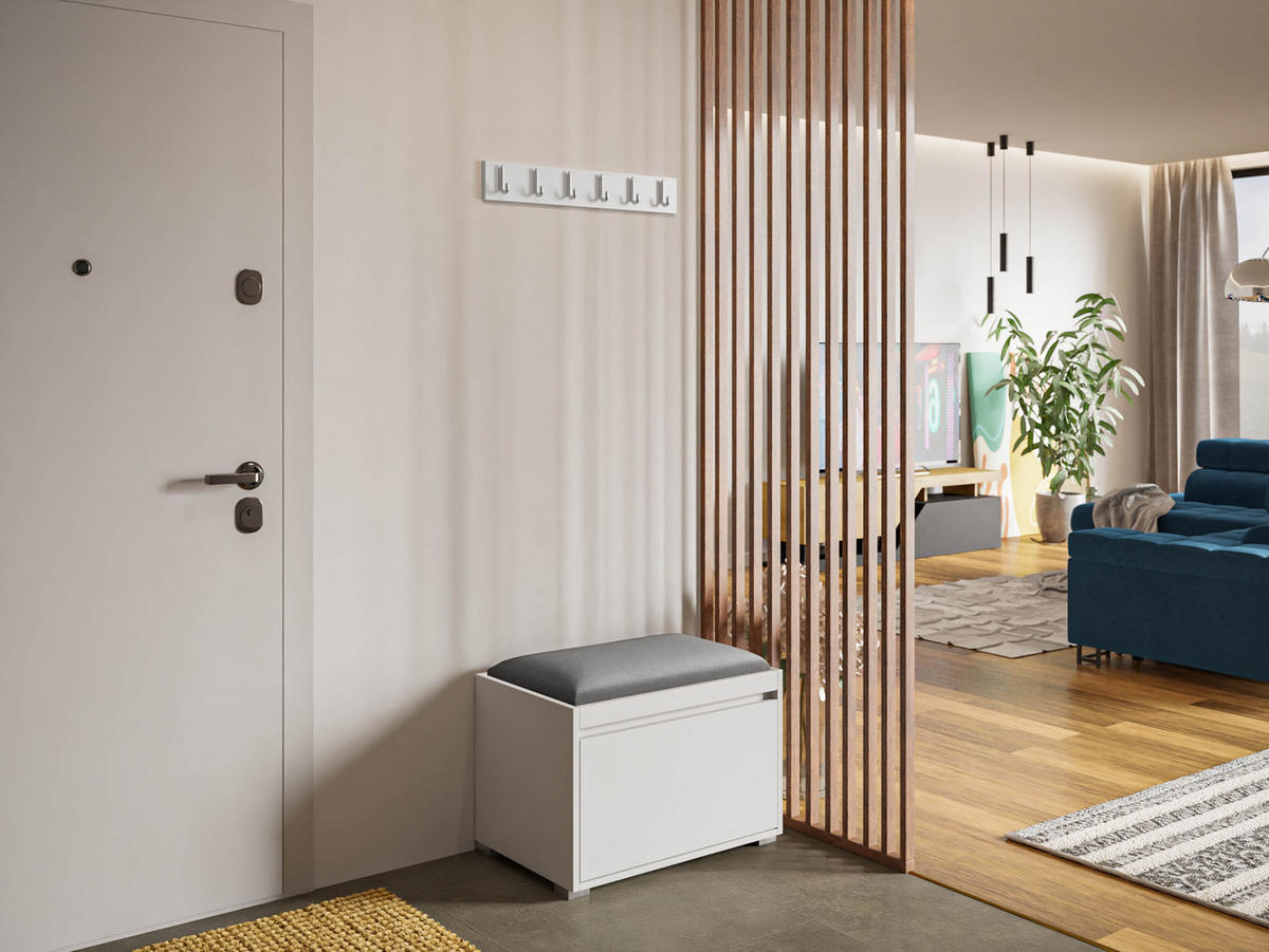 GARDEROBEN-SET Grawis 60 III - Silberfarben/Grau, Holzwerkstoff/Kunststoff (64.5/45/34cm) - MIRJAN24