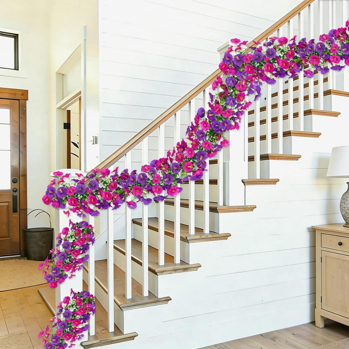 BLUMENGIRLANDE 2-teiliges Set 1.8M Lila Fuchsie - Multicolor, Kunststoff (180cm)
