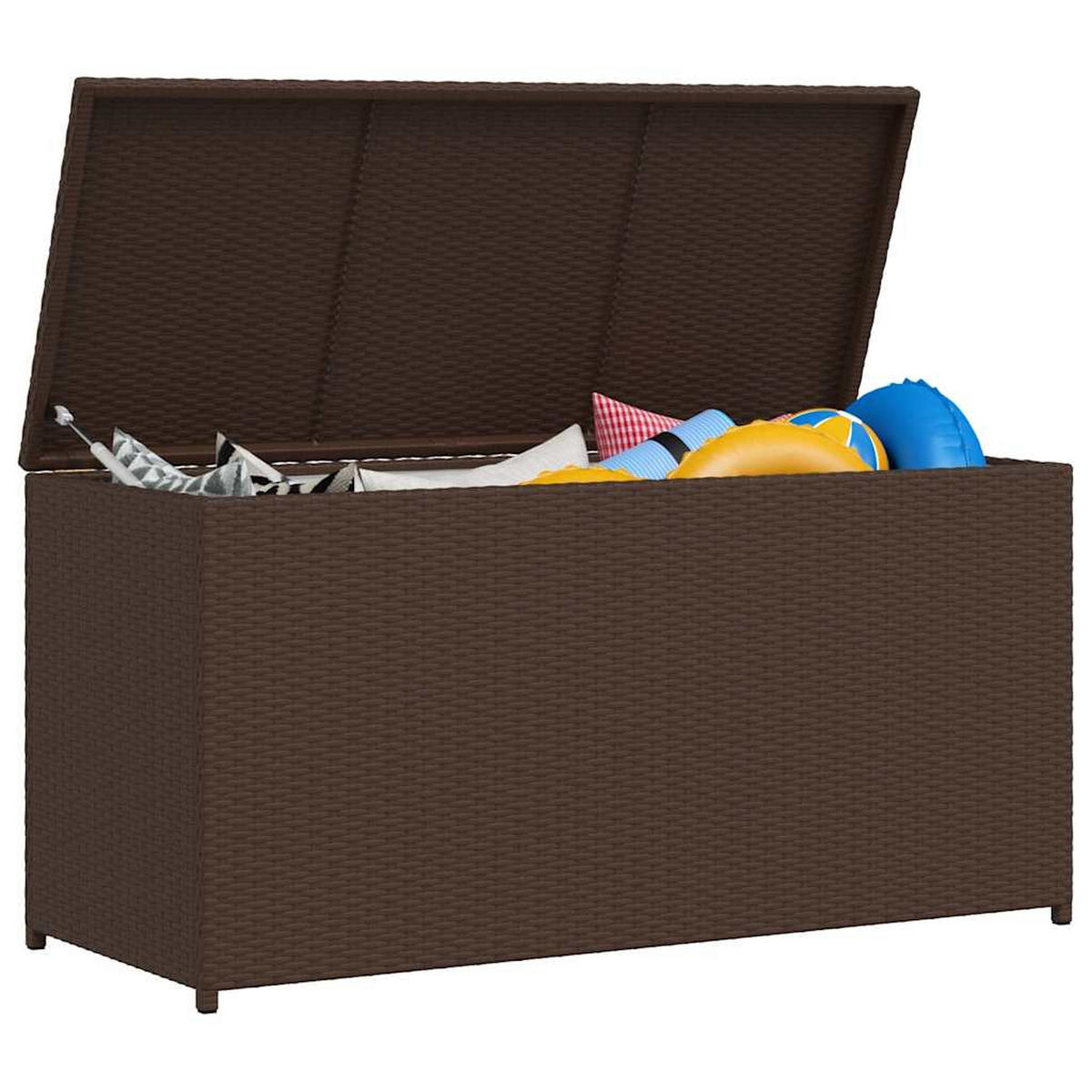 GARTEN-AUFLAGENBOX Braun 120/50/60 Cm Poly Rattan - Braun, Kunststoff (50/60/120cm) - vidaXL