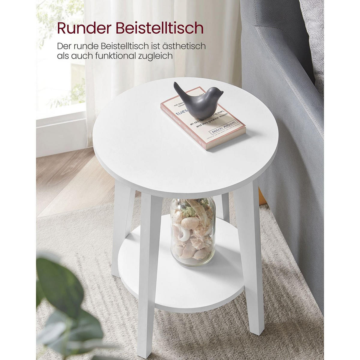 BEISTELLTISCH LILONGWE - Weiß, Holzwerkstoff (40/40/50cm) - Hansiro