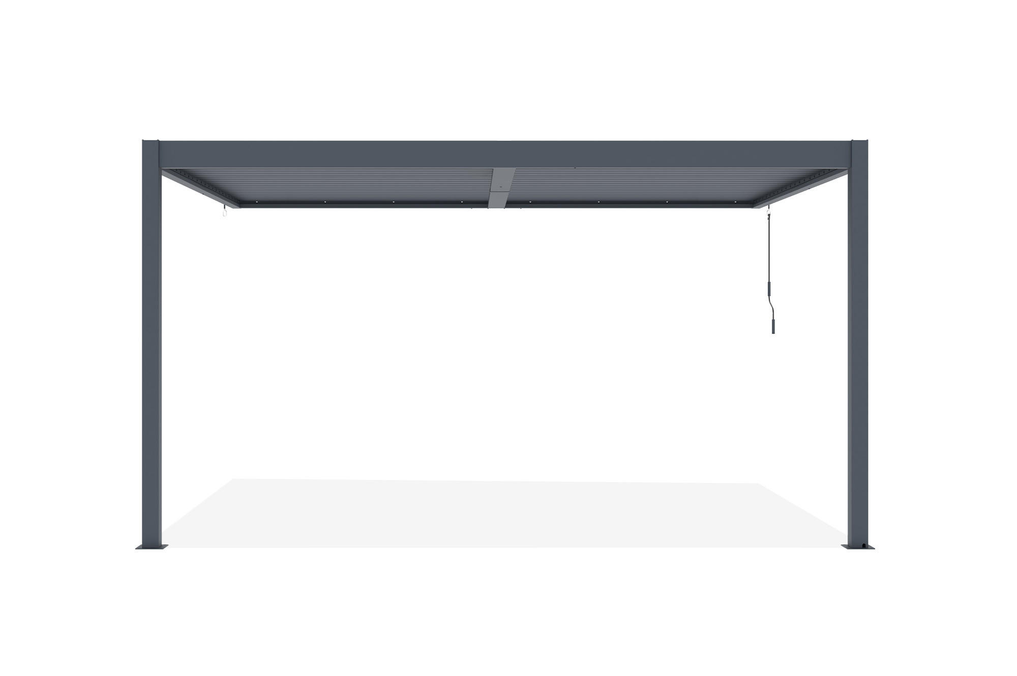 BIOKLIMATISCHE ANLEHNPERGOLA Piana Graue 4x3m Aluminium - Grau, Metall (394/218/300cm) - Cazeboo