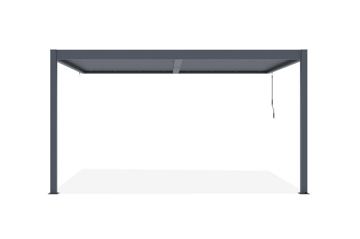 BIOKLIMATISCHE ANLEHNPERGOLA Piana Graue 4x3m Aluminium - Grau, Metall (394/218/300cm) - Cazeboo