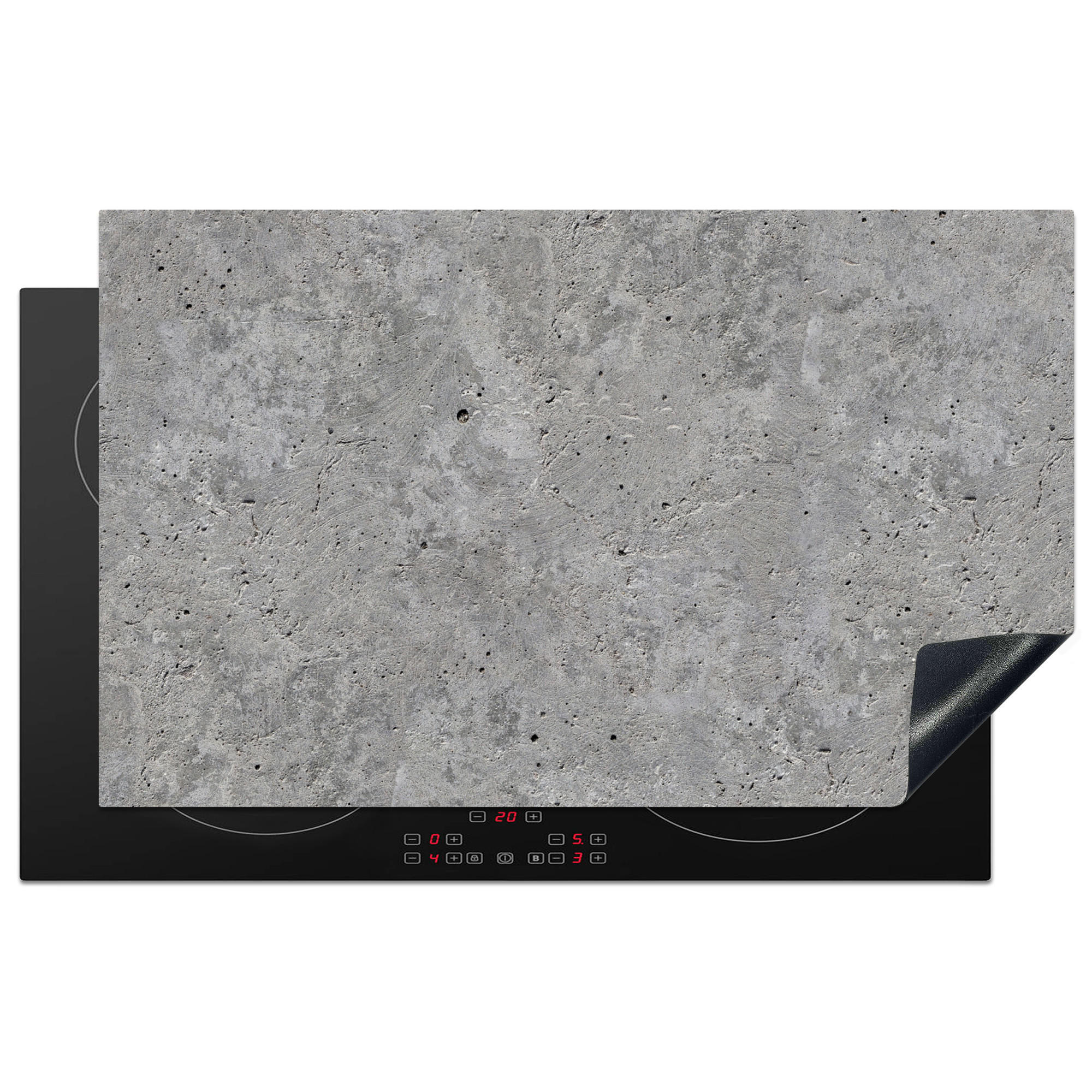 ZAŠČITA ZA INDUKCIJSKO PLOŠČO Beton 83x51 cm cm - svetlo siva, umetna masa (83/51.5/0.2cm) - MuchoWow