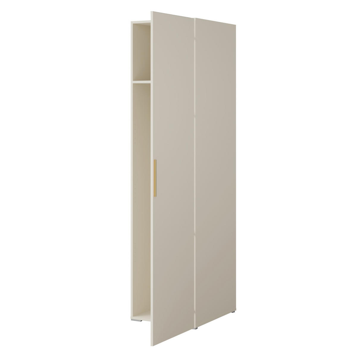 DREHTÜRENSCHRANK Napoli 1D 50 Kaschmir (schwarzer oder goldener Griff) - Kaschmir/Silberfarben, Holzwerkstoff/Kunststoff (50/35/60cm) - mzm24