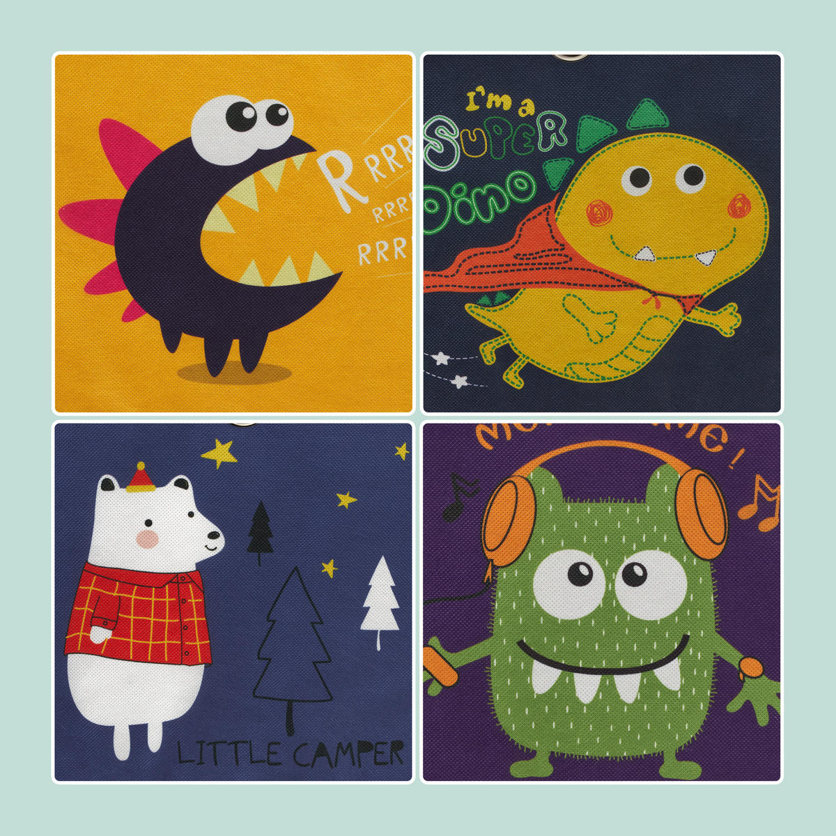 4XKINDERAUFBEWAHRUNGSBOXEN - Multicolor, Wellpappe/Textil (30/30cm) - Relaxdays