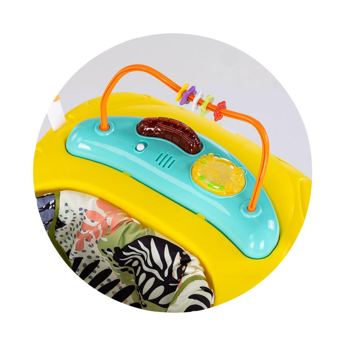 HOPSER Jumpy Car Musik Licht gelb Hängespielzeug Musikpanel verstellbar - Gelb, Metall (66/71/71cm) - Chipolino