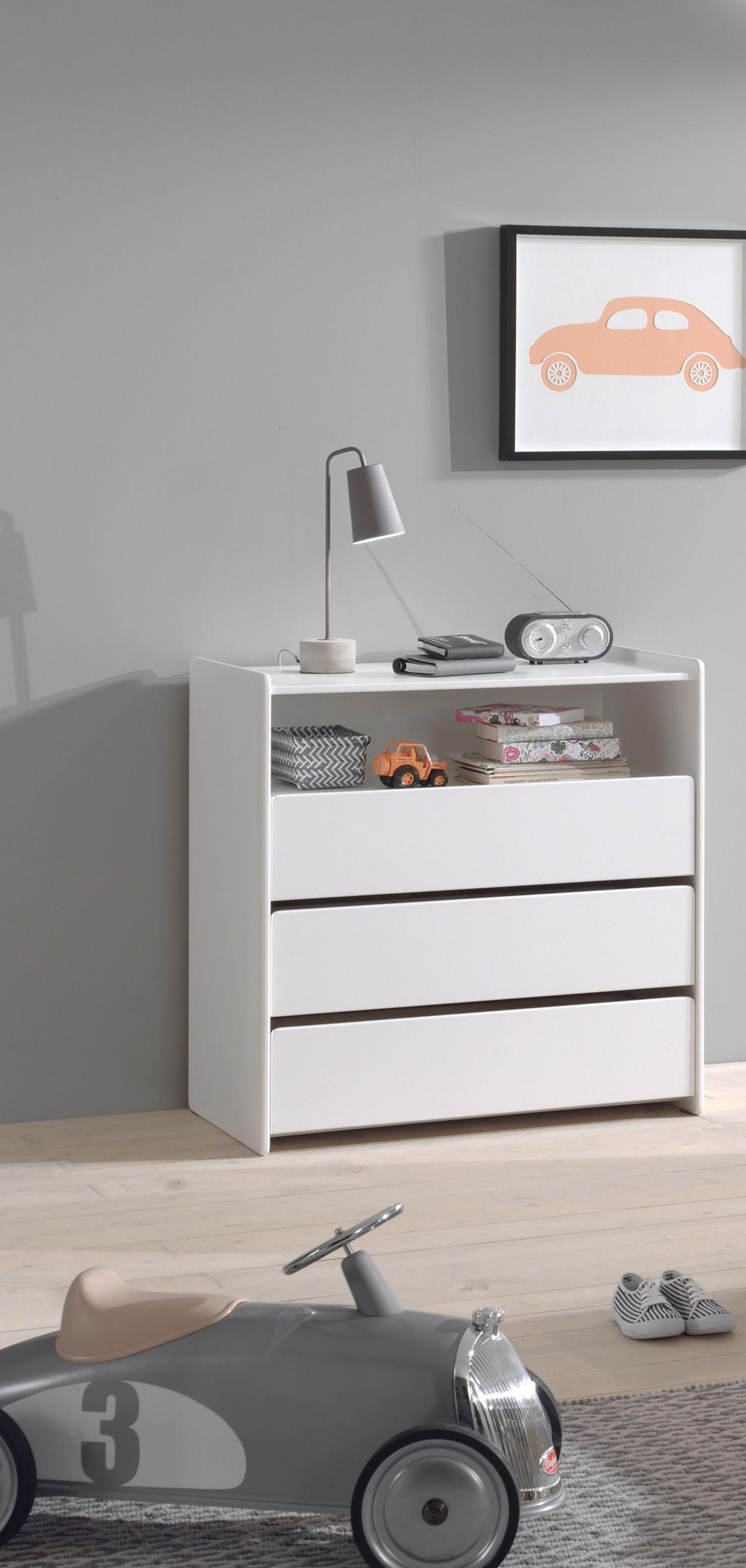 SCHUBLADENKOMMODE Karilynn 90x47x92 aus MDF in Weiß - Weiß, Holzwerkstoff (90/92/47cm) - 58aufmkessel