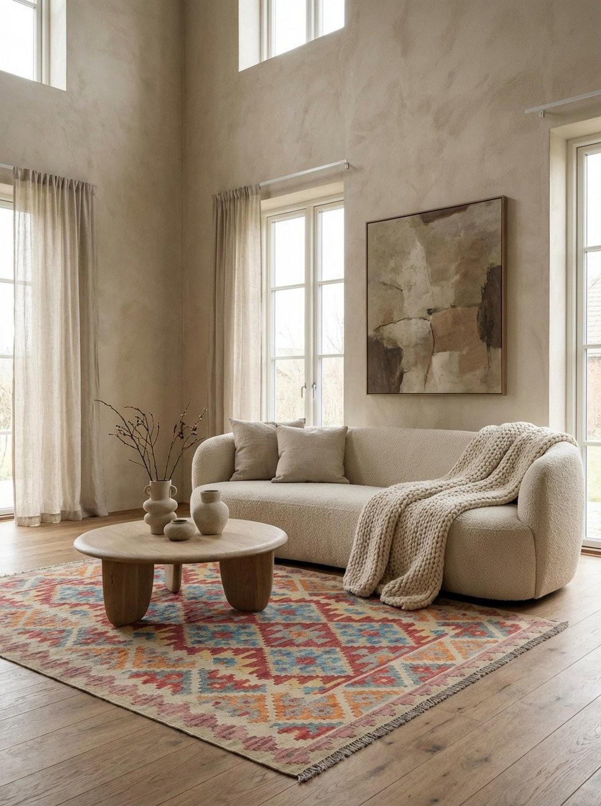 HANDWEBTEPPICH Kelim Gashgai Rot 197/155 cm Schurwolle - Rot, Textil (155/197cm) - Looma