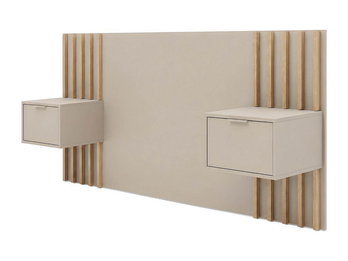 BETTKOPFTEIL - 2 Personen - holz - beige, naturfarben hell Corany - Beige/Naturfarben, Holz (260/102/35cm) - Vente-Unique