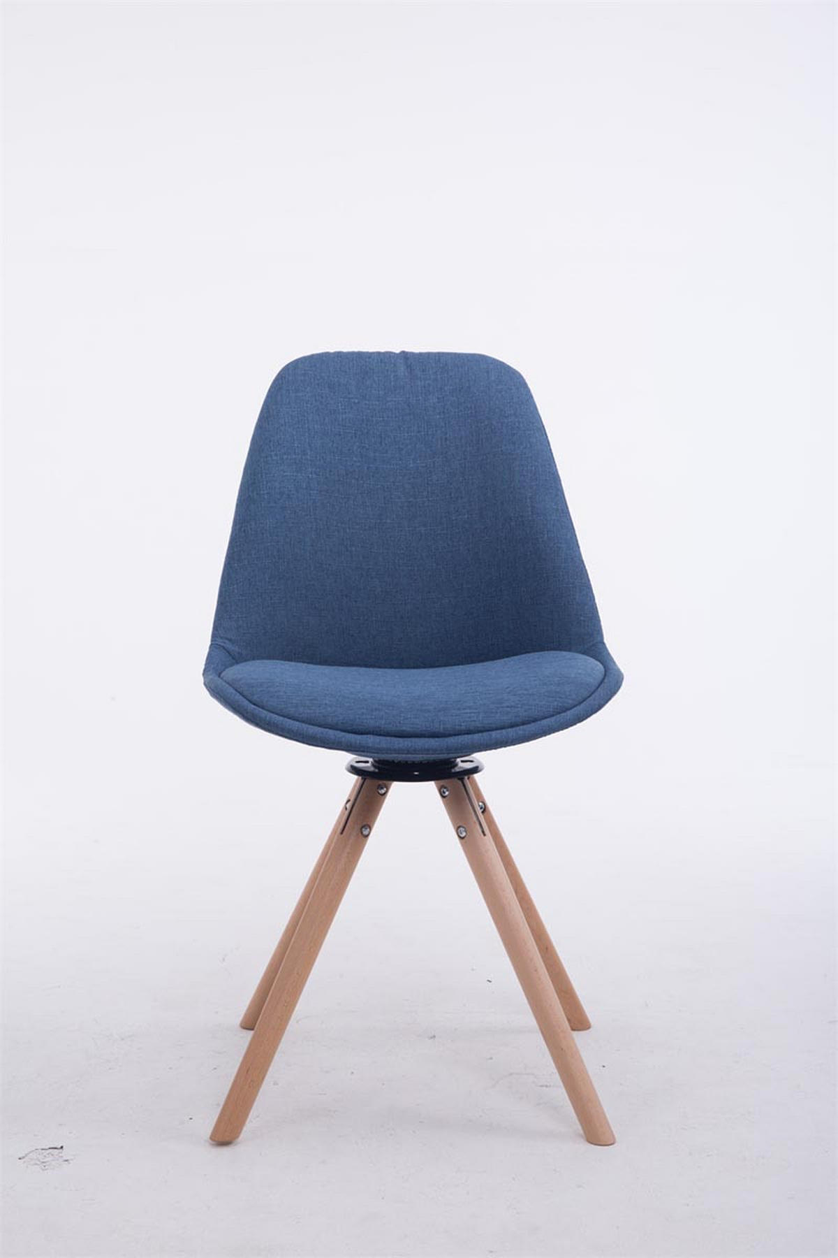 BESUCHERSTUHL Stoff blau - Blau/Eukalyptusholzfarben, Holz/Textil (48/84/56cm) - CLP