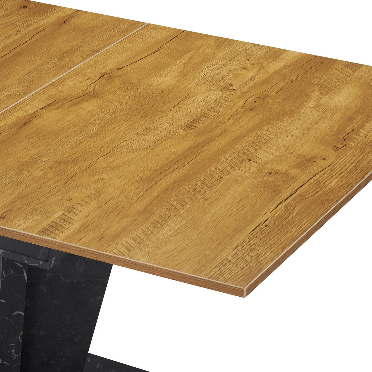 ESSTISCH WILLEM 120-160/80/76 cm - Wildeiche/Anthrazit, Holzwerkstoff (80/120/76cm) - B&D Home