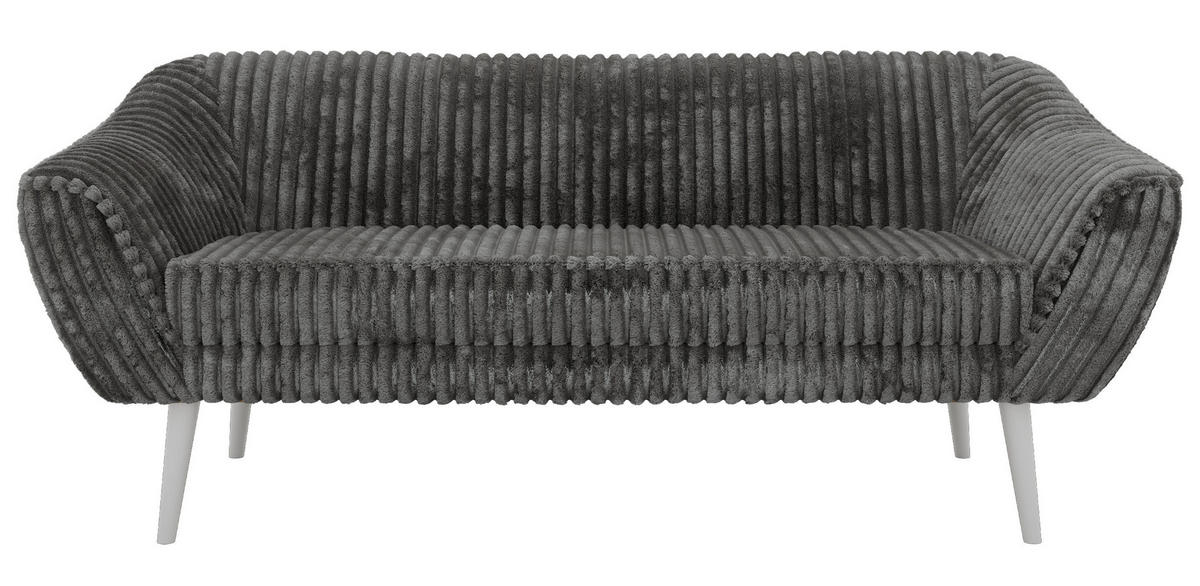 TŘÍMÍSTNÁ POHOVKA PIRS 3 - Šedá Manšestr - Bílé nohy - šedá/bílá, kompozitní dřevo/textil (180/75/74cm) - MKS