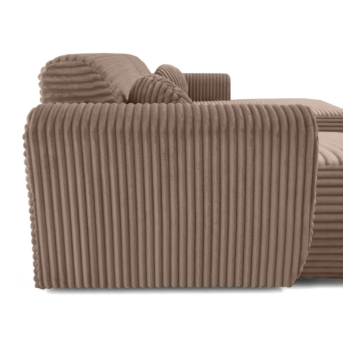 WOHNLANDSCHAFT Puerto U ohne Schlaffunktion, Dunkelbeige, Cordstoff - Schwarz/Cappuccino, Holzwerkstoff (363/76/170cm) - Beautysofa