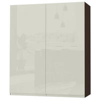 HÄNGESCHRANK Florence W4/80 Lava / RAL 1013 perlweiß HG 80 / 32,5 / 96cm - Dunkelgrau/Weiß Hochglanz, Holz/Holzwerkstoff (80/96/32.5cm) - Feldmann-Wohnen