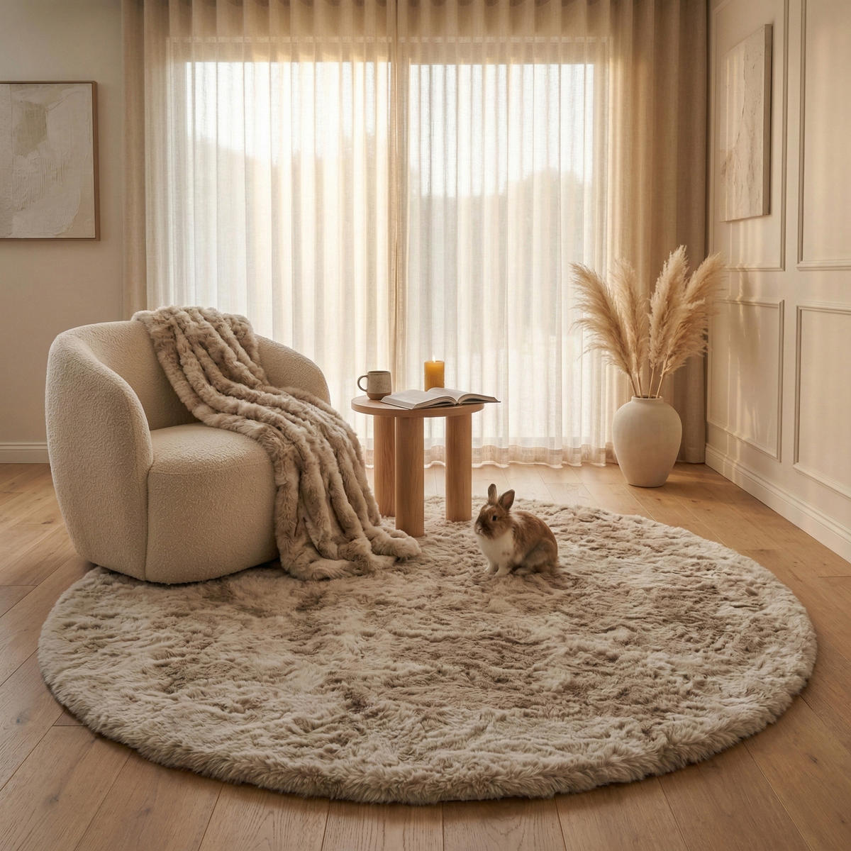 FELLTEPPICH CLOUD SUPER SOFT 120/120 cm Beige - Beige, Textil (120/120cm) - Consilio Concept