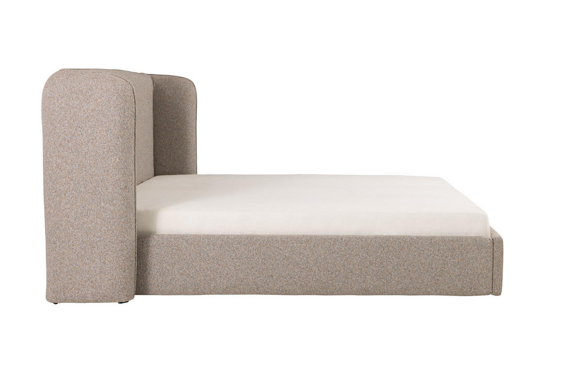 POLSTERBETT mit Bettkasten und Matratze VELUNA, Naturfarben, 180x200 cm - Naturfarben, Textil (180/200cm) - KS Home Concept