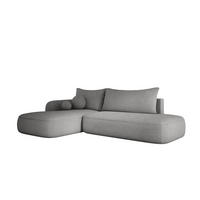 ECKSOFA BABU Mit Bettfunktion – Moderne Polsterecke Für Wohnzimmer Funktionales Schlafsofa Im Stoff NOW OR NEVER, 300x105x60cm, Linke, GRAFIT - Graphitfarben, Holz/Textil (190/300cm) - DomoHome