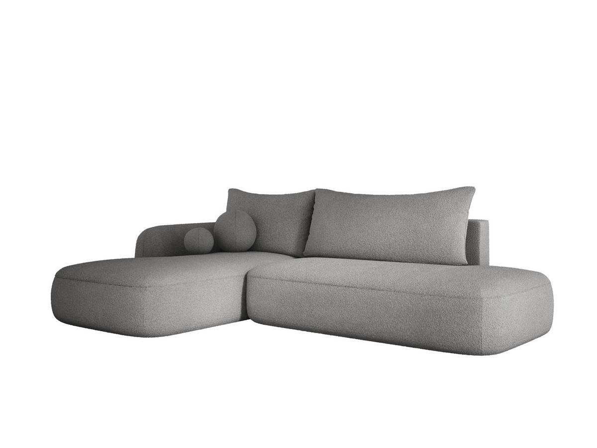 ECKSOFA BABU Mit Bettfunktion – Moderne Polsterecke Für Wohnzimmer Funktionales Schlafsofa Im Stoff NOW OR NEVER, 300x105x60cm, Linke, GRAFIT - Graphitfarben, Holz/Textil (190/300cm) - DomoHome