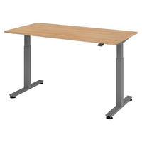 SCHREIBTISCH elektrisch XMST 80/160/74 cm in Eichefarben/Graphitfarben - Eichefarben/Graphitfarben, Holzwerkstoff (80/160/74cm) - bümö