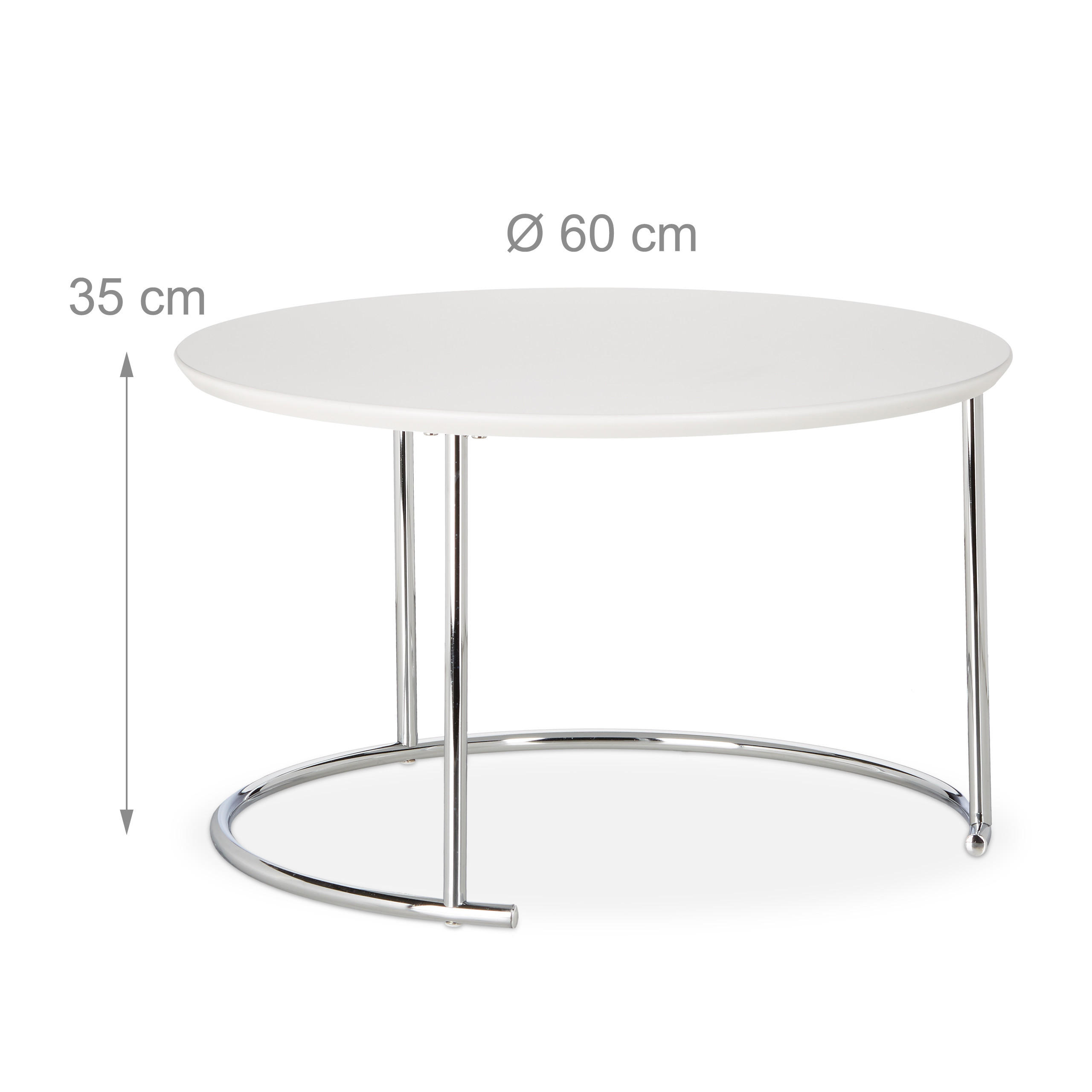 2XBEISTELLTISCH - Multicolor, Holzwerkstoff/Metall (60/60/35cm) - Relaxdays
