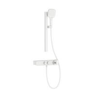 ÜBERKOPFBRAUSESET mit Zweiwege-Thermostatmischer Handbrause Weiß Matt - Weiß, Metall (35.5/115/15cm) - EMKE